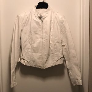 Wilson Size 14 White Leather Jacket